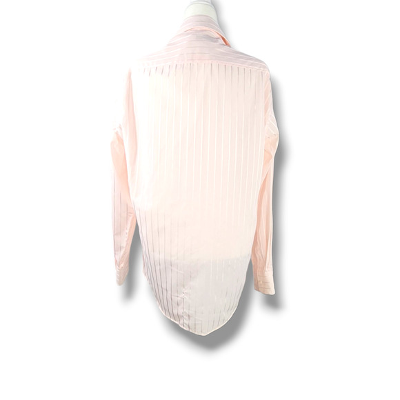 Christopher Lena Barrel Cuff Striped Dress Shirt Sz. 16.5 Length 34-35 Pink - Picture 3 of 9